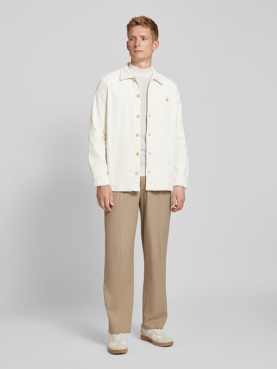 Lindbergh Relaxed fit overshirt met opgestikte borstzak Offwhite - 1