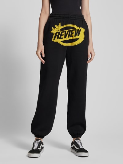 Review Sweatpants met labelprint Zwart - 4