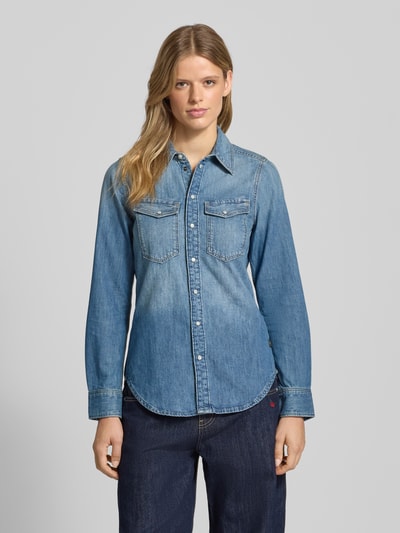 G-Star Raw Bluzka jeansowa o kroju slim fit z kieszeniami na piersi Jasnoniebieski 4