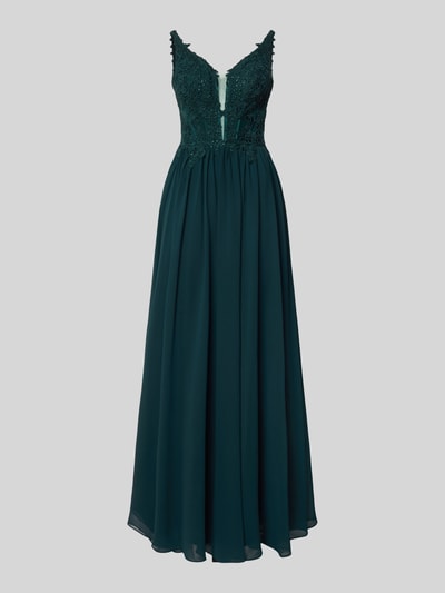 LUXUAR FASHION Abendkleid mit Spitzenoberteil Dunkelgruen 1