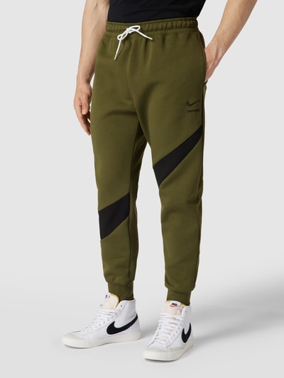 Nike Standard Fit Sweatpants mit Logo-Einsatz Olivgrün 4