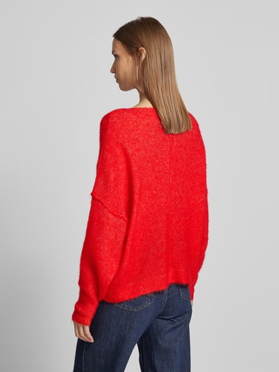 American Vintage Gebreide pullover met boothals, model 'YANBAY' Rood gemêleerd - 5