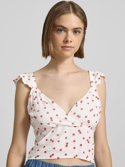 Only Slim Fit Crop Top aus reiner Viskose Modell 'NOVA LIFE' Offwhite 3