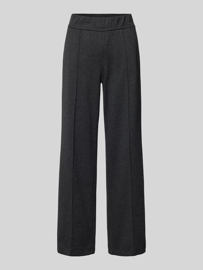 ROSNER Wide leg stoffen broek met elastische band, model 'May' Antraciet - 2