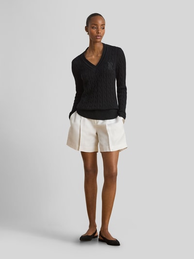 Lauren Ralph Lauren Regular Fit Pullover aus Baumwoll-Mix mit Logo-Stitching Black 1