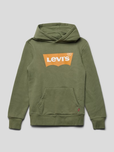 Levi’s® Kids Hoodie mit Label-Print Oliv 1