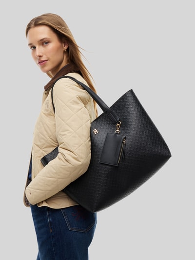 Tommy Hilfiger shopper met structuurpatroon Zwart - 1