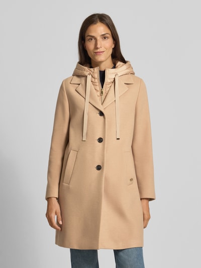 s.Oliver BLACK LABEL Regular fit lange jas met viscose Zand - 4