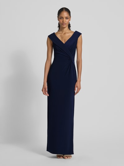 Lauren Ralph Lauren Abendkleid mit V-Ausschnitt Modell 'LEONIDAS' Marine 4
