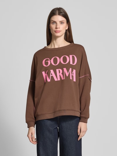 miss goodlife Relaxed fit sweatshirt met ronde hals Chocoladebruin - 4