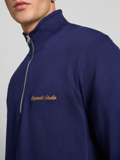 Jack & Jones Sweatshirt met schipperskraag en labelstitching Donkerblauw - 3