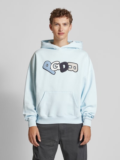 Pegador Hoodie mit Label-Print Modell 'BANKS' Hellblau 4