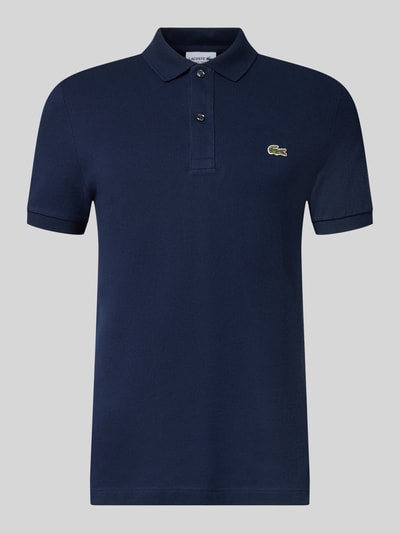 Produktfoto, granatowa koszulka polo Slim Fit Poloshirt aus reiner Baumwolle von Lacoste, gładka faktura, proste krawędzie