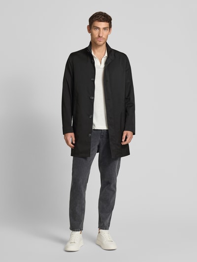 Roy Robson Mantel mit Stehkragen Black 1