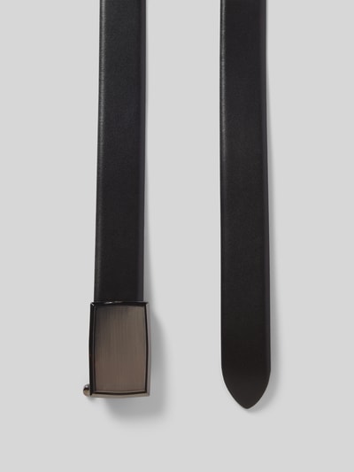 Productfoto, Ledergürtel mit Koppelschließe van Lloyd Men's Belts, zwart echt leer met metalen gesp, breedte 3,5 cm, maat 90