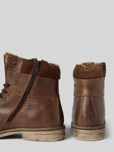 bugatti Schnürstiefel mit Label-Detail Taupe 2