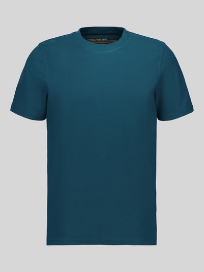 Produktfoto, T-Shirt mit Rundhalsausschnitt von MCNEAL in sattem Blauton, reine Baumwolle, Slim Fit, glatte Oberfläche, Rückenlänge 68 cm