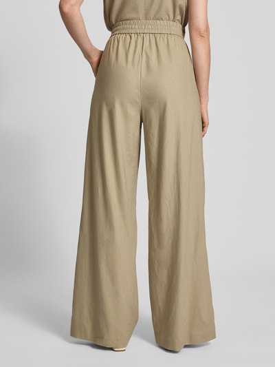 Gestuz Stoffen broek van viscosemix met elastische band, model 'izza' Zand - 5