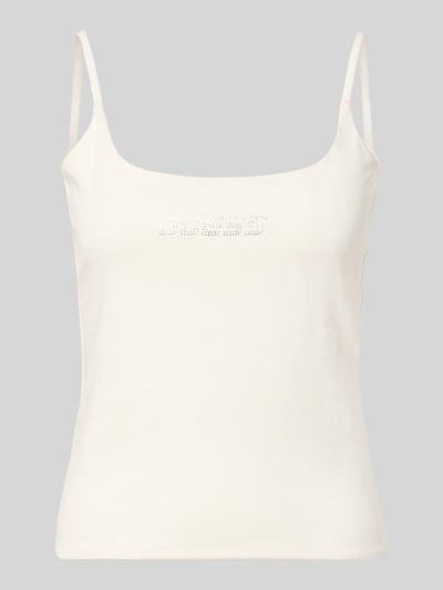 Produktfoto, Trägertop mit Logo Modell 'ORTENSIA' von Guess Activewear aus Baumwoll-Elasthan-Mix, Regular-Fit, Karree-Ausschnitt, cremefarben
