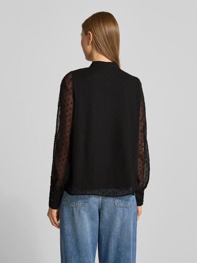 Vero Moda Regular fit chiffon blouse met dobbystructuur, model 'LEAH ANNIKA' Zwart - 5