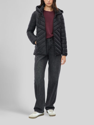 s.Oliver RED LABEL Slim fit gewatteerd jack met tweewegritssluiting Zwart - 1