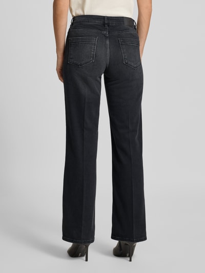 Someday Straight leg jeans met knoop- en ritssluiting, model 'Carie' Zwart - 5