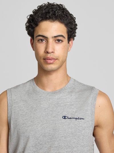 Champion Top mit Label-Stitching und Rundhalsausschnitt Hellgrau Melange 3