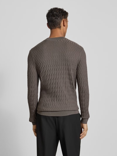 ARMANI EXCHANGE Wollen pullover met structuurmotief Middengrijs - 5