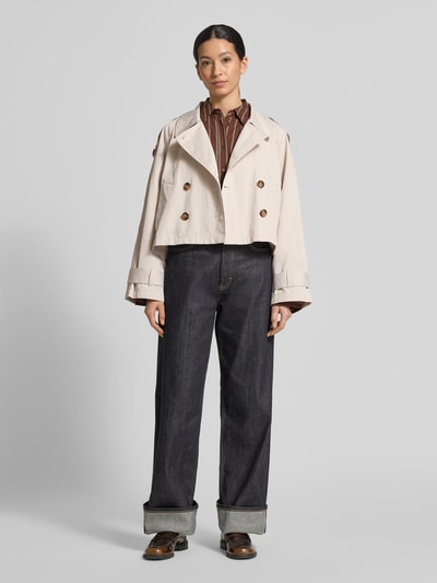 Smith and Soul Kurzer Trenchcoat mit Eingrifftaschen Sand 1