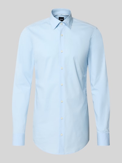 Produktfoto, Slim Fit Businesshemd aus Baumwoll-Mix Modell 'H-HANK-KENT-C1-214' von BOSS, Optik: Unifarben, Kentkragen, Langarm