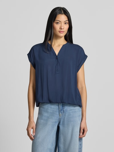 ZABAIONE Blousetop van viscose met knoopsluiting model 'Mi44riama' Marineblauw - 4