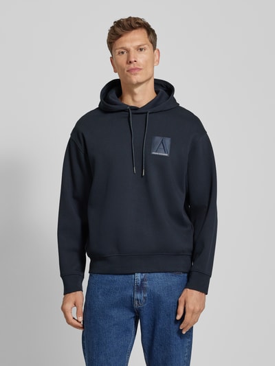 ARMANI EXCHANGE Hoodie met capuchon, model 'Pique' Donkerblauw - 4