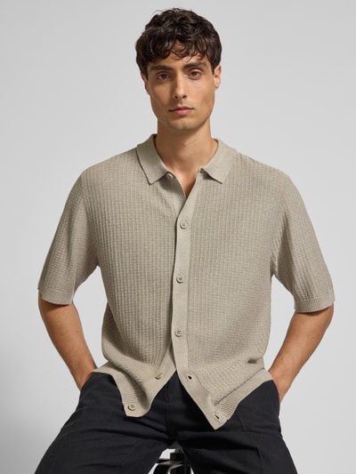 Lindbergh Freizeithemd mit Knopfleiste Stein 3