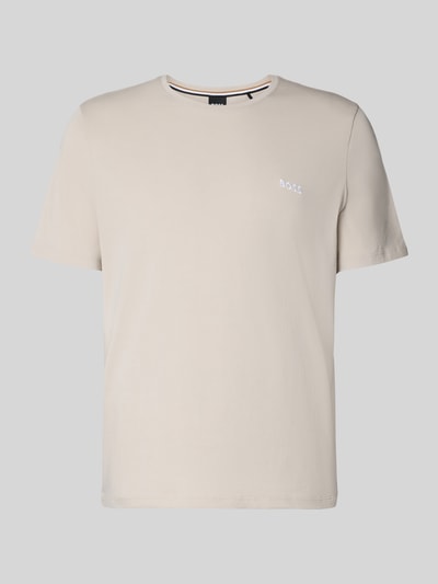 BOSS damski t-shirt o kroju regular fit z mieszanki bawełny Średnioszary 2