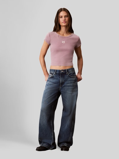 Calvin Klein Jeans T-shirt z naszywką z logo Bordowy 1