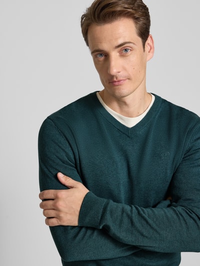 Tom Tailor Regular fit pullover van puur katoen  Petrol - 3