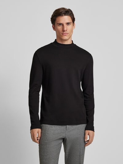 Christian Berg Men Longsleeve mit geripptem Stehkragen Black 4