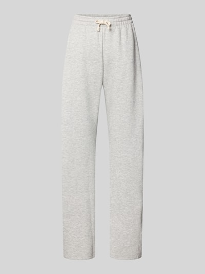 Produktfoto, Sweatpants mit elastischem Bund und Tunnelzug od Review, mieszanka bawełny i wiskozy z dodatkiem wiskozy, krój relaxed fit, szare, długość wewnętrzna nogawki 77 cm w rozmiarze S.