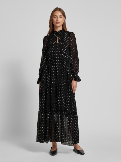 Oui Maxikleid mit Stehkragen Black 4