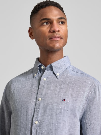 Tommy Hilfiger Regular Fit Freizeithemd aus Baumwoll-Leinen-Mix  Marine 3