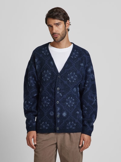 Jack & Jones Premium Cardigan mit V-Ausschnitt Modell 'UMAGNE' Dunkelblau 4