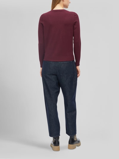 s.Oliver RED LABEL Slim fit pullover van viscosemix Bordeaux - 4