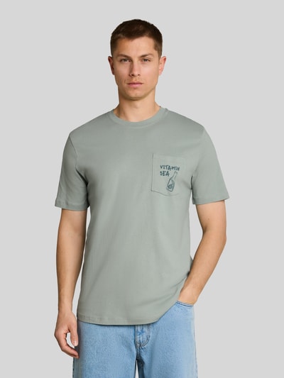 Tom Tailor Denim Regular Fit T-Shirt aus reiner Baumwolle Hellgruen 4