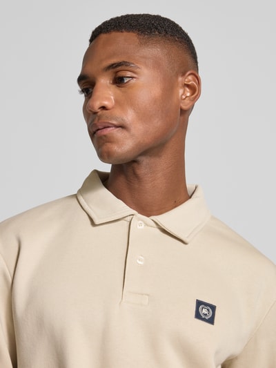 Lerros Sweatshirt met polokraag Zand - 3