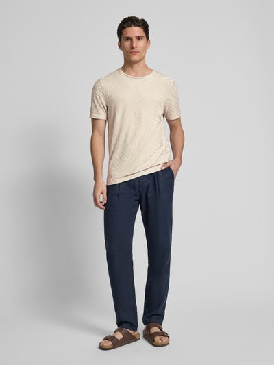 Cinque T-shirt met lyocell en labeldetail, model 'Jacko' Beige - 1