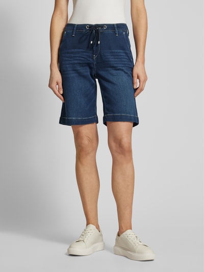 MAC Korte regular fit jeans met tunnelkoord, model 'Jogg`n Short' Donkerblauw - 4