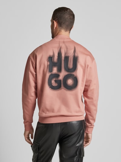 HUGO Sweatshirt mit Label-Print Modell 'Durungu' Lachs 5