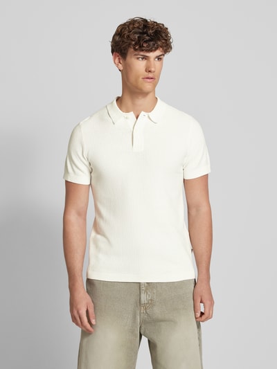 Blend Regular fit poloshirt met ribboorden, model 'AIDEN' Wit - 4