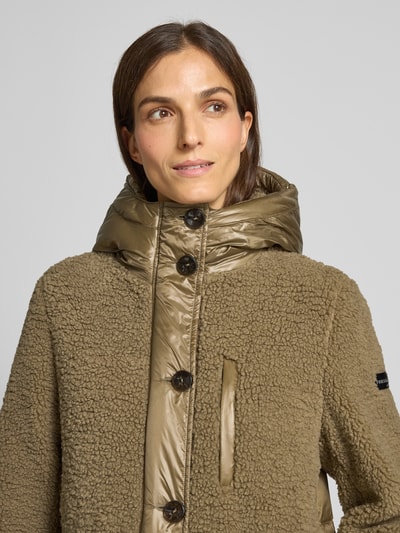 Frieda & Freddies Płaszcz z futerka z kapturem i wpuszczanymi kieszeniami model ‘HAZEL’ Khaki 3