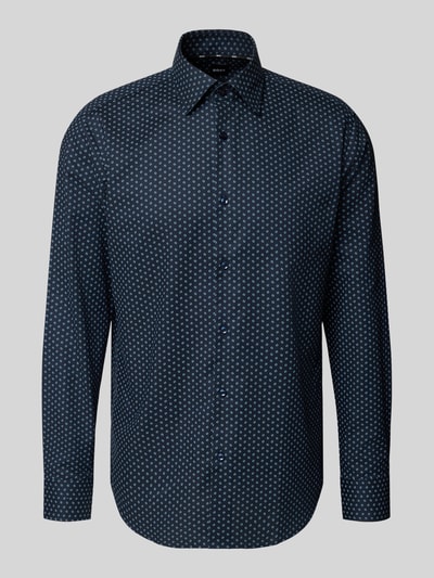 BOSS Koszula biznesowa o kroju regular fit z mieszanki bawełny Granatowy 2
